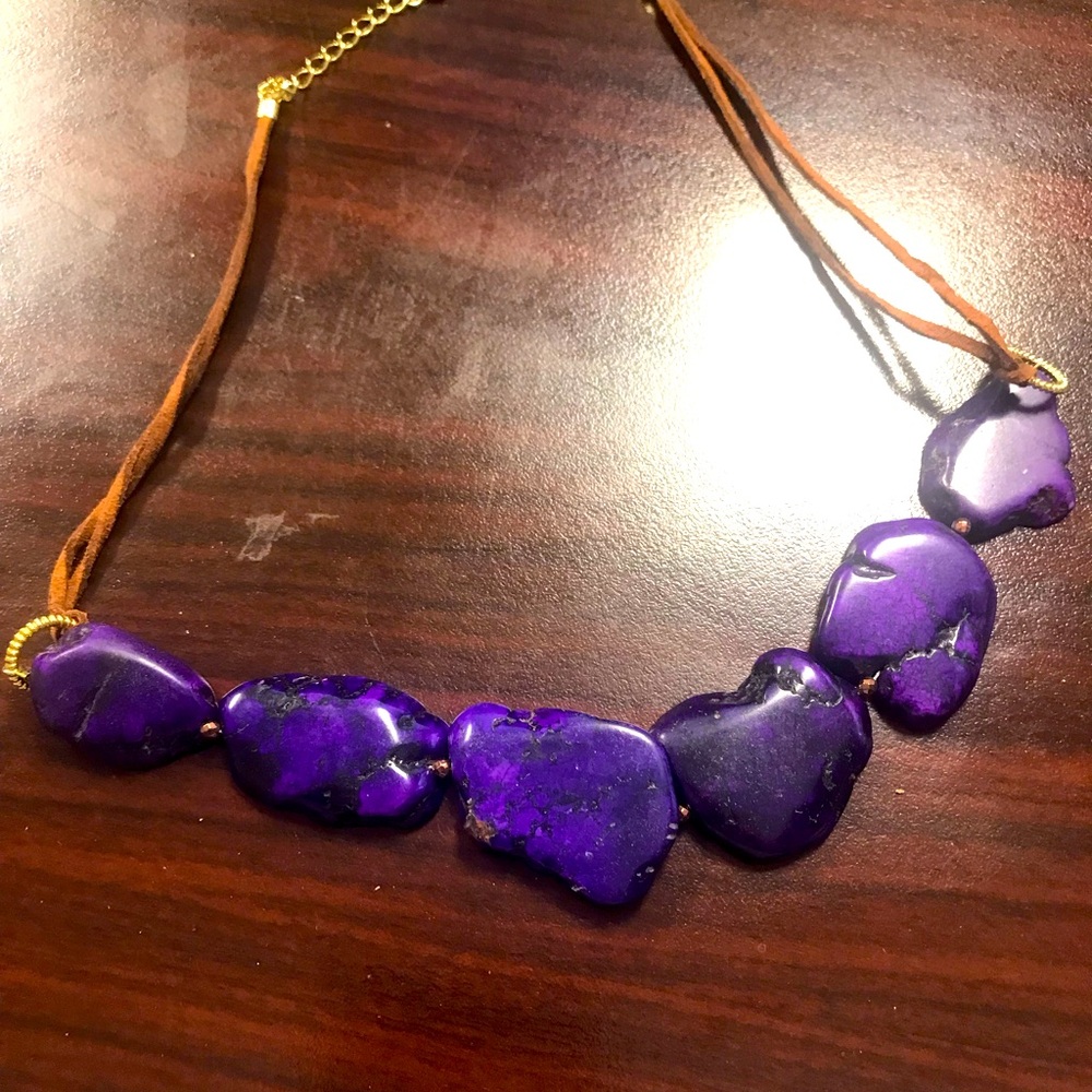 Barse purple a-got necklace
